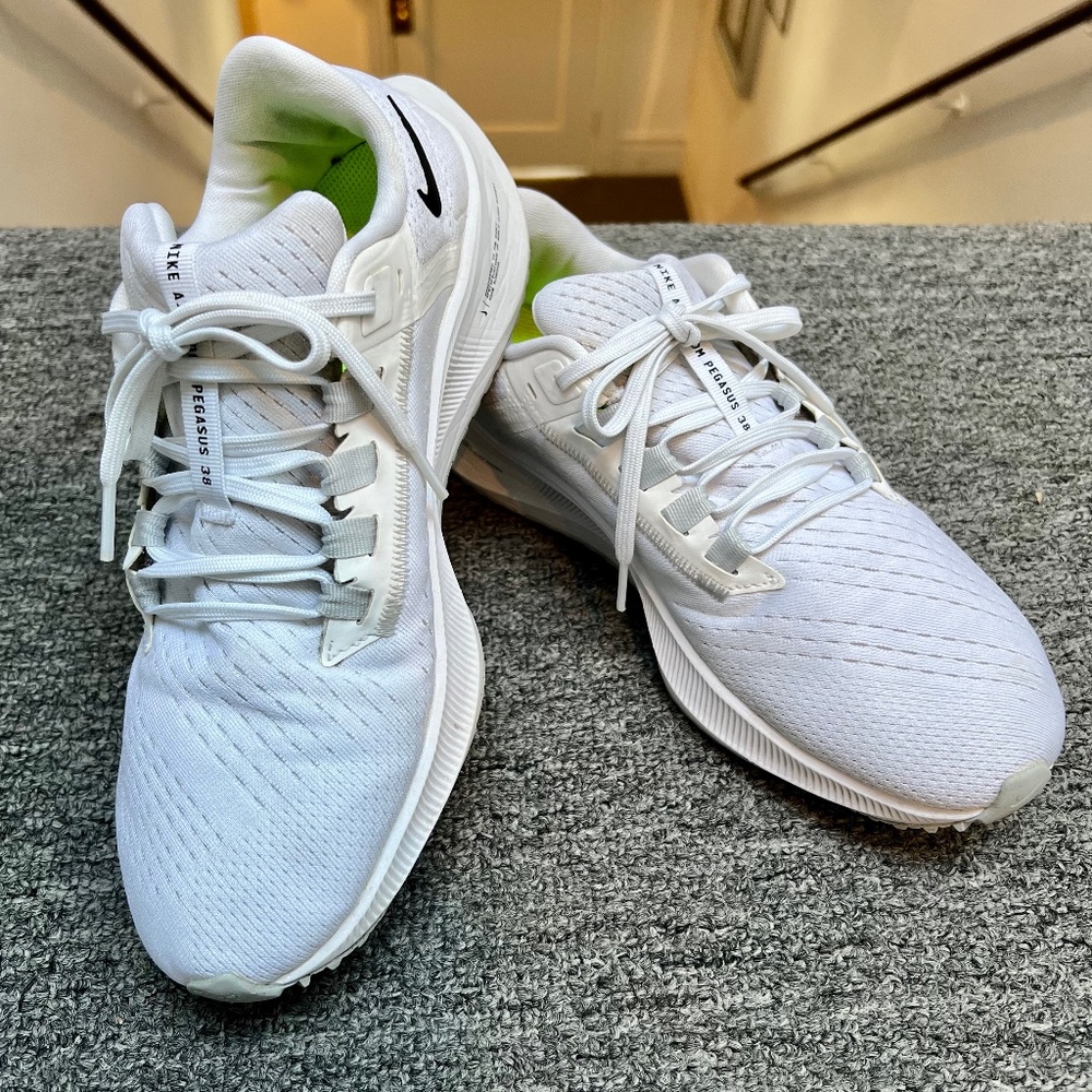 🌸 Nike AIR Zoom Pegasus 38 White/Black-Platinum CW7356 100 Men's Shoes